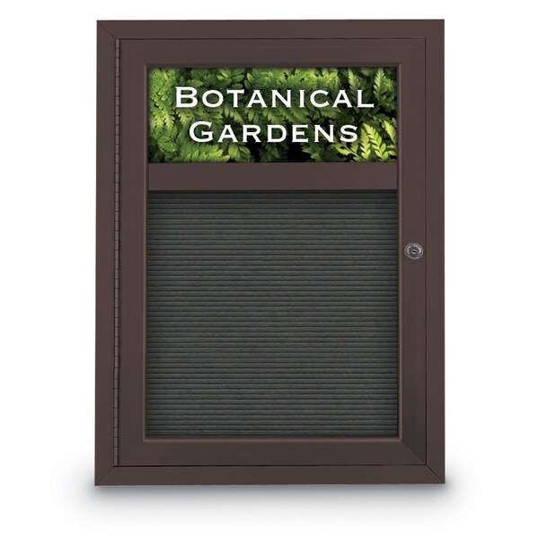 Indoor Enclosed Combo Board, 42"x32", Bronze Frame/Black & Amethyst
